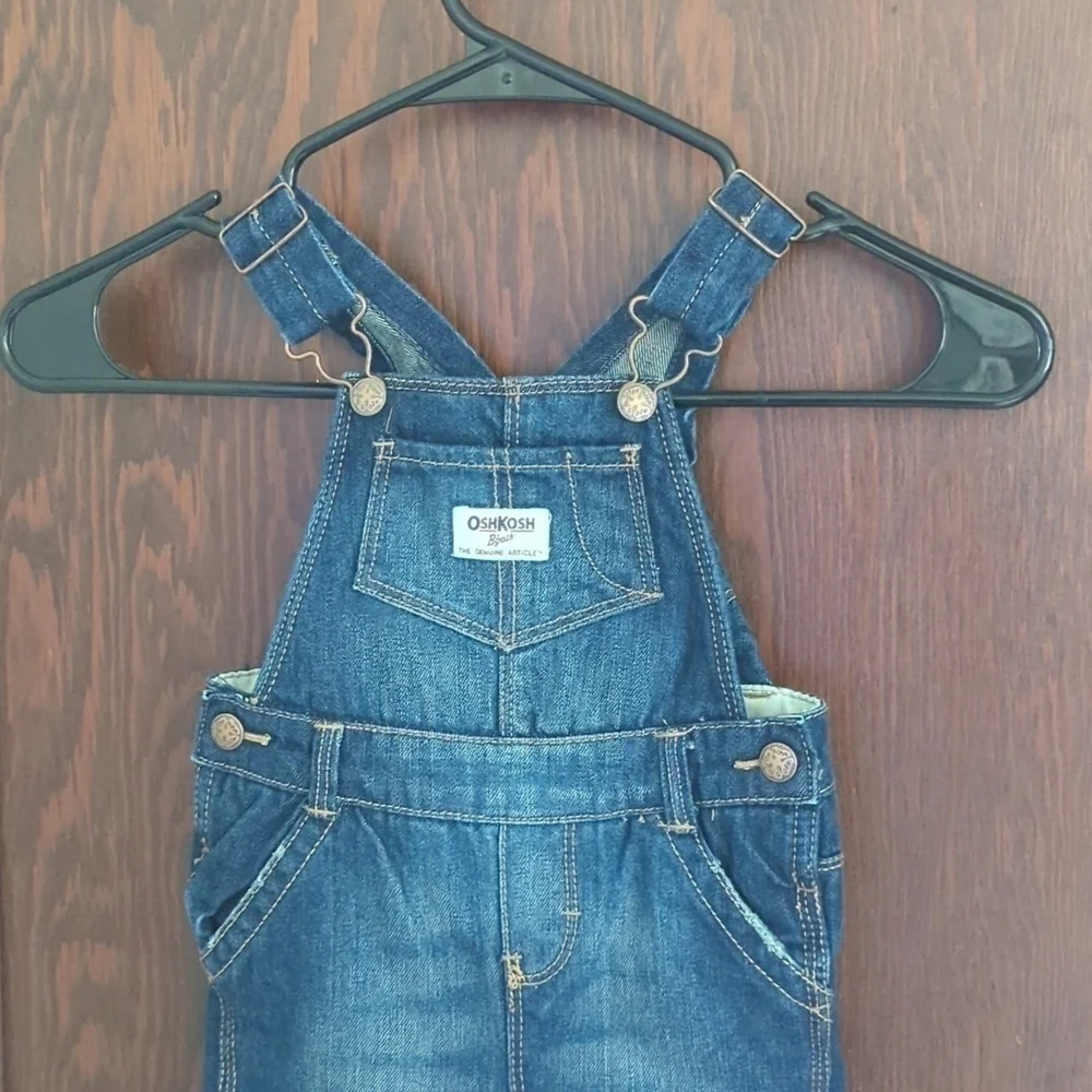 Oshkosh B'Gosh Fleece Lined Denim Overalls Size 12 Month
